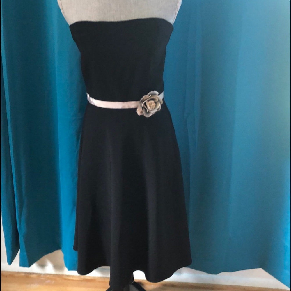 Strapless, black,  rose with ribbon,🎉Dress 🎉